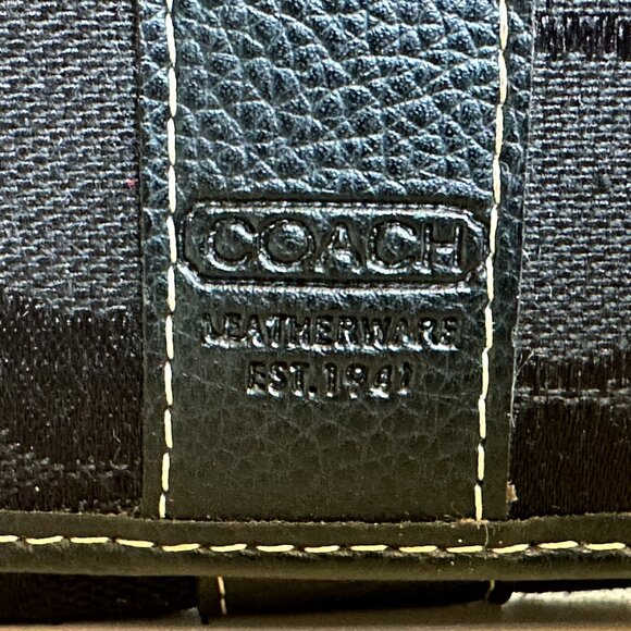 Coach Black Signature Trifold Billfold Wallet - 71/4" x 3 3/4" - Picture 6 of 6
